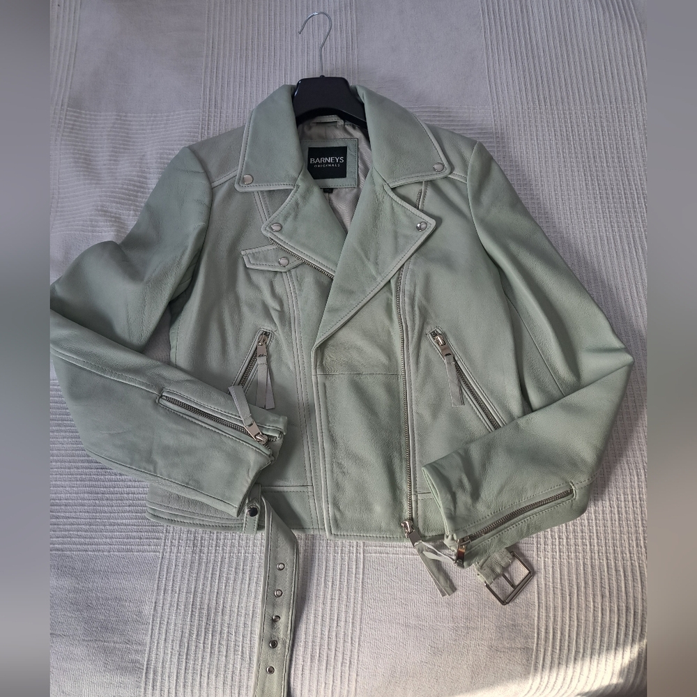 Barneys Originals Sage Leather Jacket